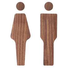 2pcs Solid Wood Toilet Door Sign Men Women