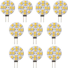 10x G4 LED-lamp, niet dimbaar, warm wit 2700K, DC 12V vervanging