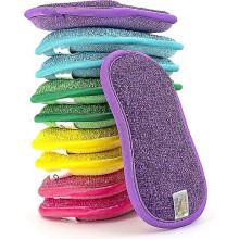 Conjunto de 10 esponjas de microfibra ecológicas - para lavar louça e usar na cozinha - diversas opções de cores