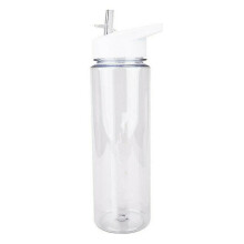 750ml Sports Water Bottle Transparent Straw Cup with Handle Leak-proof for Outdoor HikingWhite
