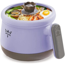 Panela elétrica inteligente automática de 1,8L para shabu-shabu, mini panela antiaderente com controle de potência múltipla, roxa.