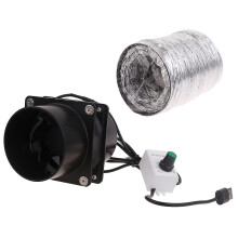Compacte draagbare afzuigventilator met afvoerbuis en ventilatieslang (1 meter slang).
