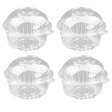 100 pezzi di contenitori trasparenti in plastica a forma di cupola per cupcake e muffin.
