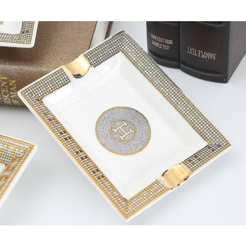 Porcelain Cigar Ashtray Classic Design Smoking Accessory Decorative Tray