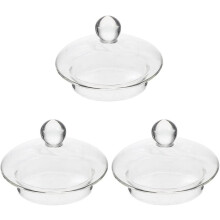 Replacement Glass Lid Set for Small Tea Pot, Glass Tea Pots, Beverage Dispenser (3pcs, 3.2inch)