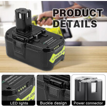 Vervangende 2024 18V 6.0Ah accu, compatibel met Ryobi 18 Volt P102 P103 P104 P105 P107 P109 P122, voor Ryobi ONE+ accuboormachine