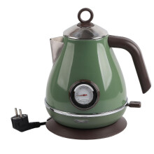Electric Water Kettle with Temperature Display, Retro Paint, 360 Degree Rotating Base, EU Plug 220-240V, Dark Green