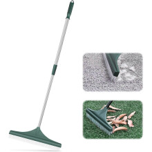 Escova para grama artificial, ancinho ergonômico para gramado com cabo de aço ajustável, comprimento de 80 a 130 cm.