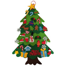 Doe-het-zelf kerstboom van vilt voor kinderen, met 32 afneembare ornamenten voor kerst- en nieuwjaarsdecoratie.
