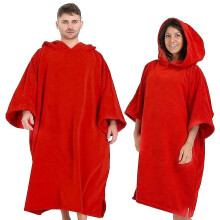 Warm Absorbent Poncho with Pocket and Hood, Surf Poncho for Adult Women and Men, Suitable for Beach Changing and Swimming
