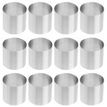12-teiliges Set aus Edelstahl-Kuchenringformen für runde Mousse-Kuchen