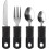 4Pcs Easy Grip Cutlery Set for Disabled Elderly Parkinson's Arthritic Black 1