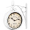 Double Sided Station Clock Black White Retro Wall Watch 1