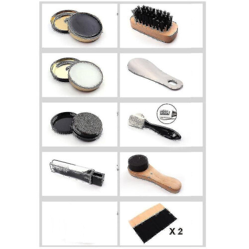 10-teiliges Schuhpflegeset mit Lederetui 2