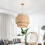Retro Hanging Pendant Light, Ceiling Cafe Lights with Bamboo Woven Design 3