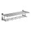 Bath Towel Rack with Double Layered Bathroom Shelves and Removable Hooks 1