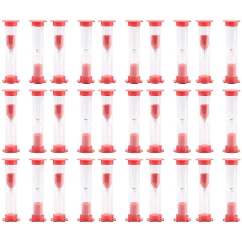 Sand Timer Set - 40 Pcs 1 Minute Classroom Timer with Red Sand Clock 1