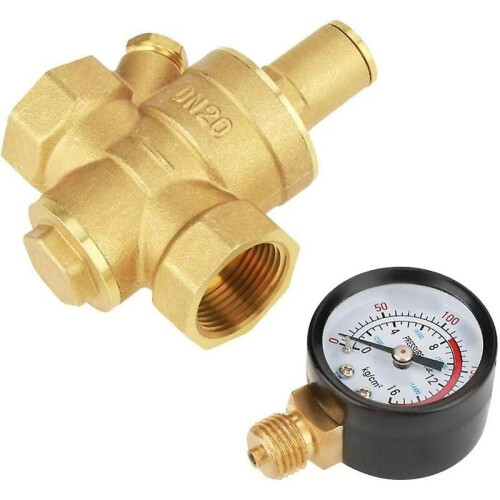Riduttore di pressione dell'acqua in ottone con manometro DN20 1