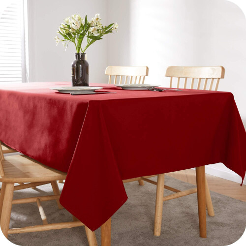 Waterproof Tablecloth with Lotus Effect - 130x220 cm Red 2