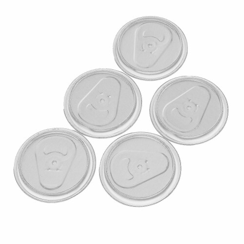 Pacote com 10 latas plásticas de 500ml com tampa, ideais para bebidas como chá com leite e suco. 2