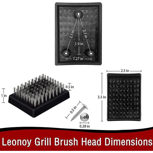 4 Pack Replacement Grill Brush Heads, Cordless, Compatible with Most Brushes 1