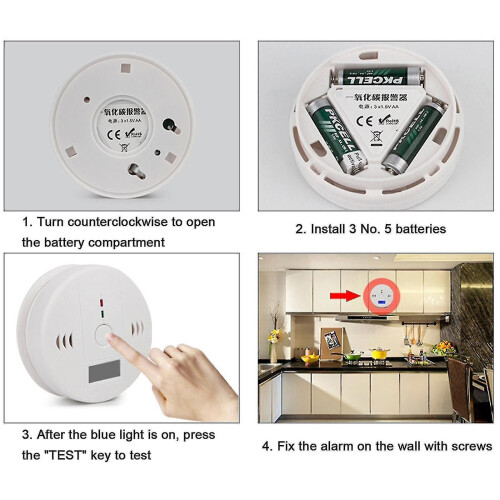 Kit com 2 detectores de fumaça e monóxido de carbono com visor LCD 1