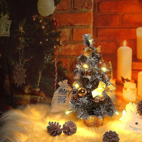 Mini Desktop Decorated Christmas Tree With Lights (40cm) 1