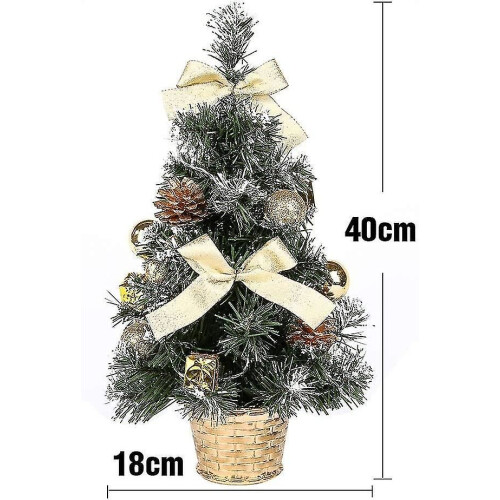 Mini Desktop Decorated Christmas Tree With Lights (40cm) 2