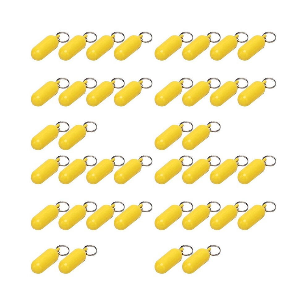 40 Swimming Rafting Beach Floating Keychain Swimming Boat Sail Key Floating Ring Floating Foam Oval Keychain (Yellow) 4712612550335