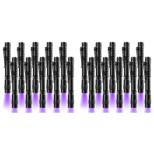 20-Pack UV-Svartljusficklampa 395nm Pennlampa med Klämma LED Handhållen Svartljusdetektor för Läckage Av Husdjursurin