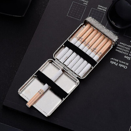 Three Open Alloy Cigarette Case Creative 3sided Carved Design for Men 2