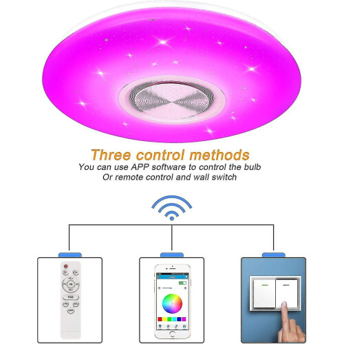 Φωτιστικό οροφής LED 24W με τηλεχειριστήριο RGB Bluetooth ηχείο για σαλόνι 2