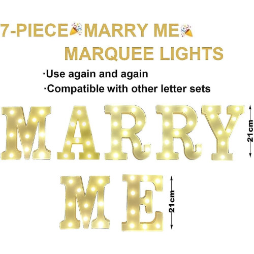 Marry Me Sign Light with LED Letters for Wedding Proposal 1
