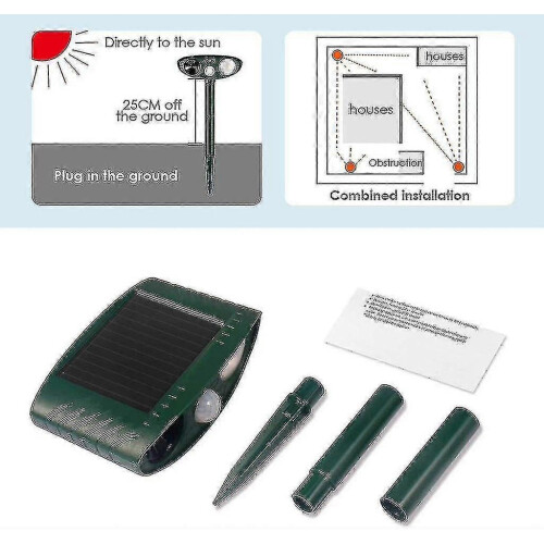 Solar-Powered Ultrasonic Deer Repeller, Pack of 2, Effective in 48 Hours 2