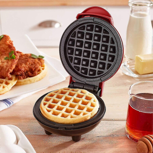 Mini Waffle Maker for Personal Use, Non-Stick, Easy Clean, for Pancakes, Cookies, Eggs 1