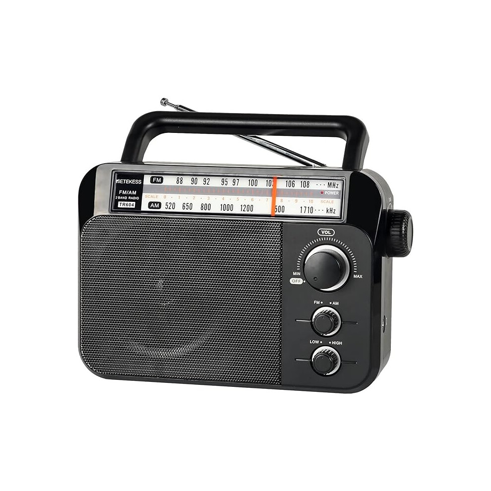 Retekess Tr604 Portable Radio,Radios Mains And Battery,Fm Am Radio,Large Display And Knob,Large Speaker,3.5Mm Headphone Jack 6942103168406