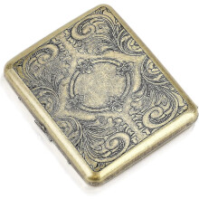20 Grass Vintage Metal Draagbare Sigarettenetui Gouden Pioenroos MAAT 1
