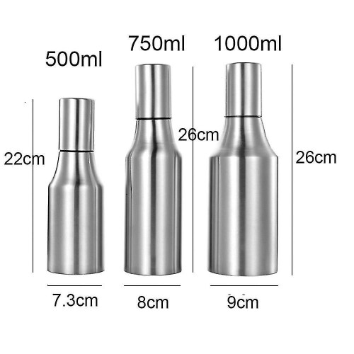 500/750/1000ml Edelstahl-Essig-Öl-Spenderflasche (1000ml) 2