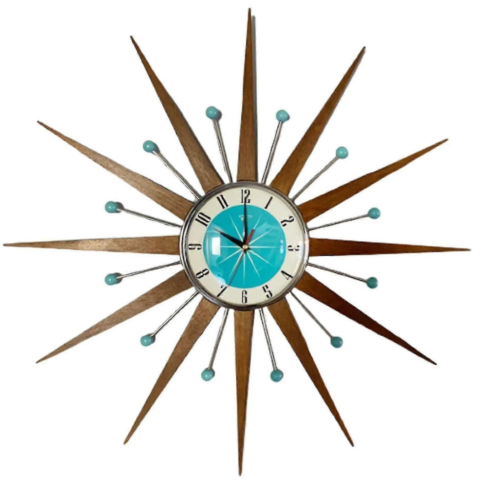 Vintage Mid Century Clock Battery Operated For Living Room Decoration(,a)