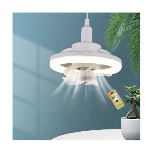 360 Rotating Ceiling Fan Light with Remote Control and E27 LED for Living Room 1