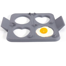 3-in-1 Silicone Egg Rings for Frying Eggs - Round, Square, Heart Shape Cooker Ring for Griddle