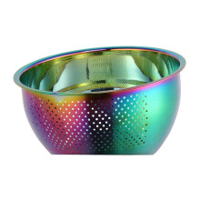 Recipiente para lavar arroz de acero inoxidable, versátil 3 en 1, colador y escurridor de cocina con escurridores laterales.