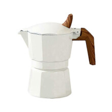 150 ml Moka Pot met dubbel ventiel, Espressomachine, Italiaanse koffie, Professionele koffieaccessoires voor thuis, Wit
