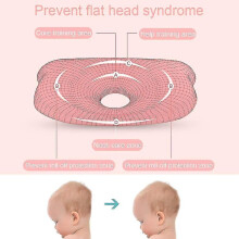 Orthopedisch babykussen met traagschuim ter voorkoming van een plat hoofdje (plagiocefalie).