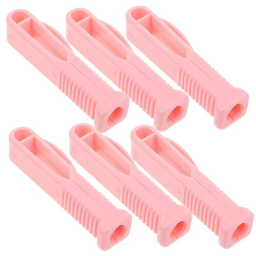 Mini-Flaschenöffner-Set – 6-teiliger Ampullenöffner aus Kunststoff mit Rillendesign, Rosa