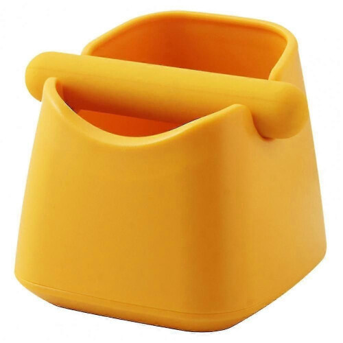 Boîte à marc de café carrée, base antidérapante, indéformable, jaune