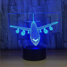 Airplane Night Light 3d Illusion Lamp 7 Color Changing Touch Control With Usb Cable Led Table Desk Decor Lamps Christmas Birthday Gifts