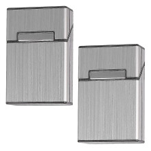Aluminium sigarettendoosje voor hele sigaretten, 20 stuks sigarettendoosjes met klapdeksel voor mannen, vrouwen en dames (grijs/zilver)