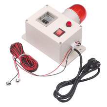 Waterniveausensor met alarm en dempingsschakelaar voor detectie van te hoog of te laag vloeistofniveau. Hoogwateralarm met montagebeugel.