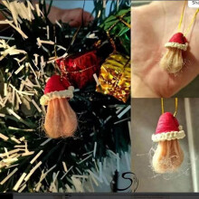 Kerstballen hanger, creatieve kerstboomversiering, kerstmuts